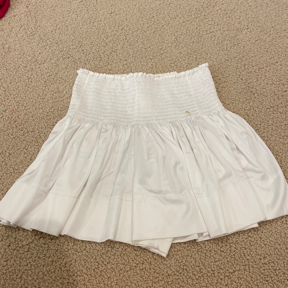 NATURAL LIFE White Smocked Mini Skirt